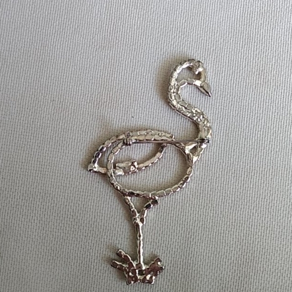 CRYSTAL FLAMINGO BROOCH - Picture 5 of 8